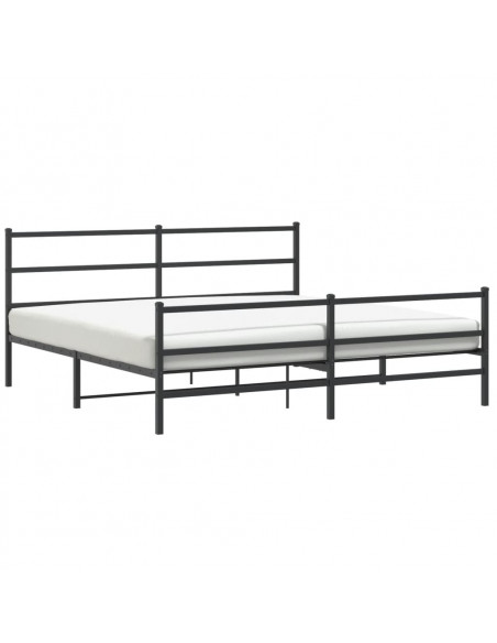 Giroletto con Testiera e Pediera Metallo Nero 200x200 cm