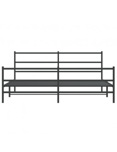 Giroletto con Testiera e Pediera Metallo Nero 200x200 cm