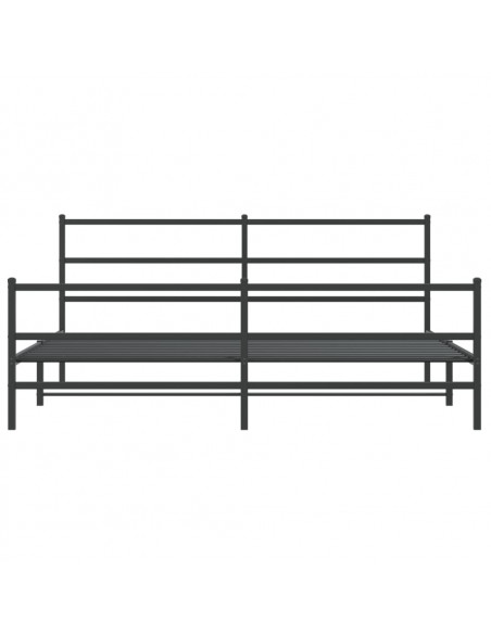 Giroletto con Testiera e Pediera Metallo Nero 200x200 cm