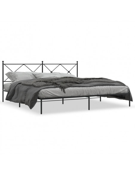 Giroletto con Testiera in Metallo Nero 193x203 cm