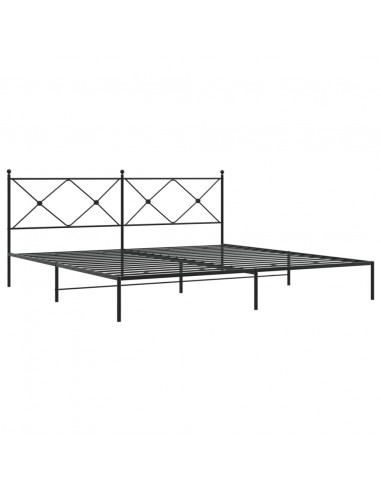 Giroletto con Testiera in Metallo Nero 193x203 cm