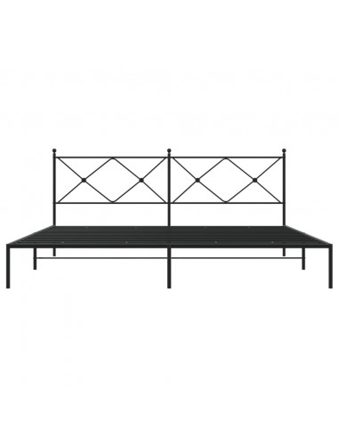 Giroletto con Testiera in Metallo Nero 193x203 cm