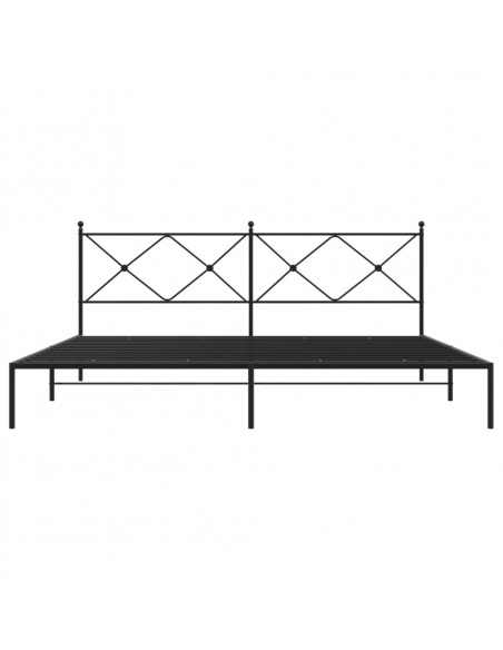 Giroletto con Testiera in Metallo Nero 193x203 cm
