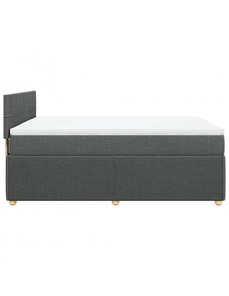 Giroletto a Molle con Materasso Grigio Scuro 140x190 cm Tessuto