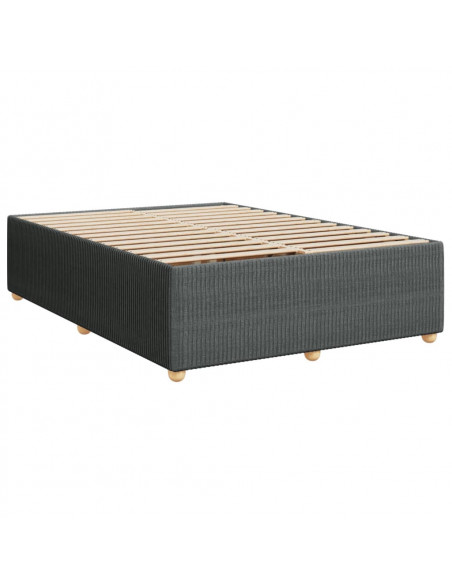 Giroletto a Molle con Materasso Grigio Scuro 140x190 cm Tessuto