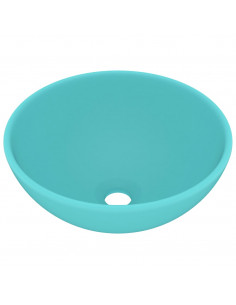 Lavandino Lusso Rotondo Verde Chiaro Opaco 32,5x14 cm Ceramica 2