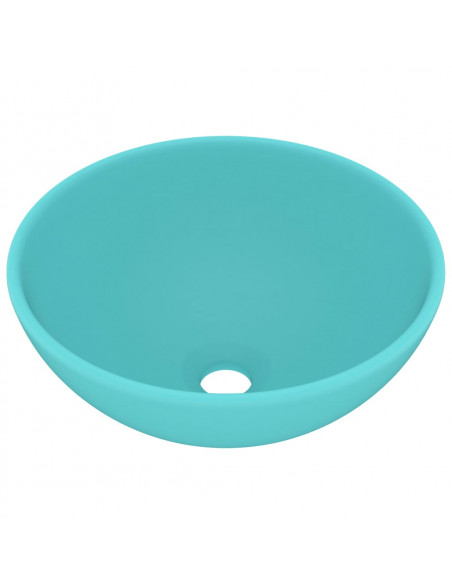 Lavandino Lusso Rotondo Verde Chiaro Opaco 32,5x14 cm Ceramica