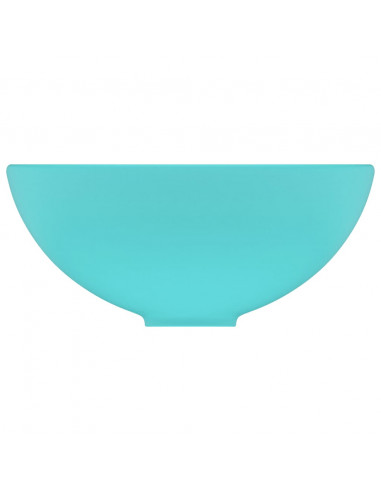 Lavandino Lusso Rotondo Verde Chiaro Opaco 32,5x14 cm Ceramica