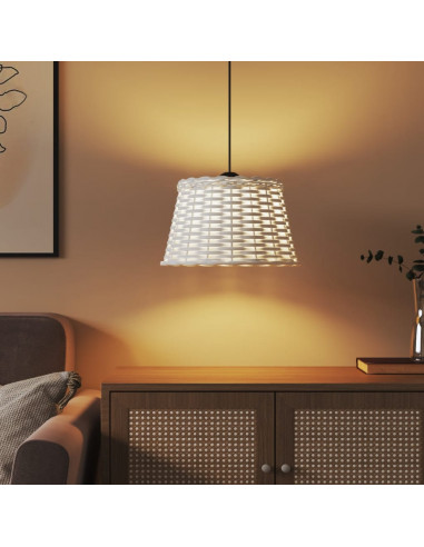 Paralume da Soffitto Bianco Ø38x23 cm in Vimini