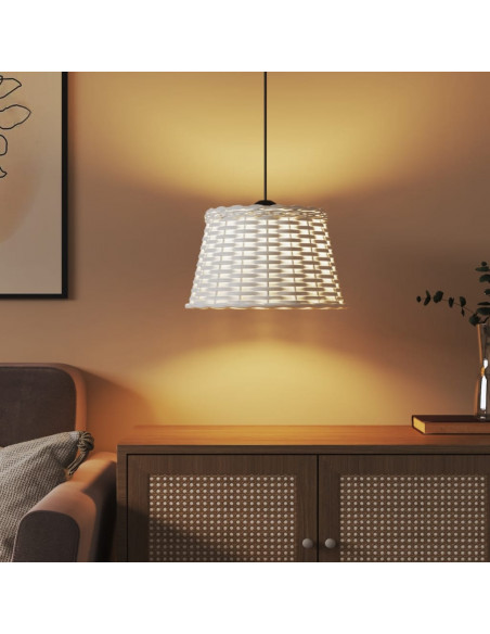 Paralume da Soffitto Bianco Ø38x23 cm in Vimini