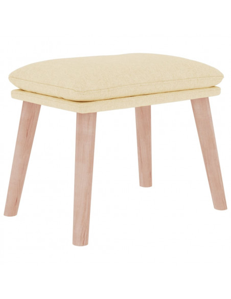 Poggiapiedi Crema 45x29,5x35 cm in Tessuto