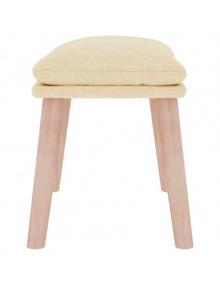 Poggiapiedi Crema 45x29,5x35 cm in Tessuto