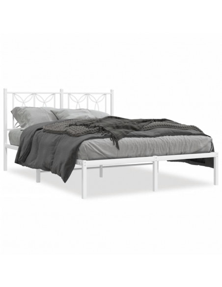 Giroletto con Testiera Metallo Bianco 140x190 cm