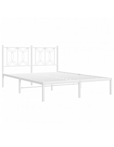 Giroletto con Testiera Metallo Bianco 140x190 cm