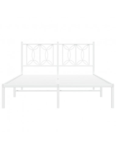 Giroletto con Testiera Metallo Bianco 140x190 cm