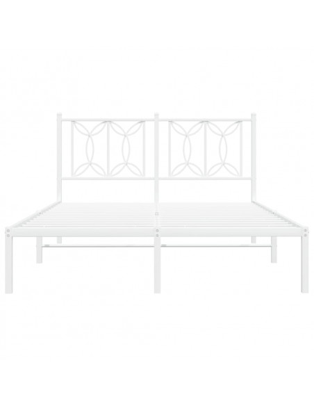 Giroletto con Testiera Metallo Bianco 140x190 cm