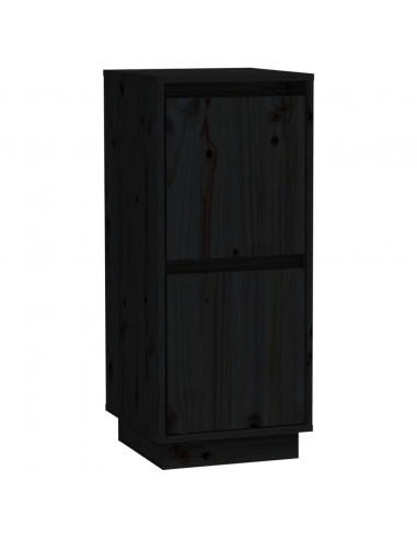 Credenze 2 pz Nero 31,5x34x75 cm in Legno Massello di Pino