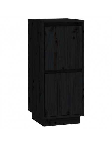 Credenze 2 pz Nero 31,5x34x75 cm in Legno Massello di Pino
