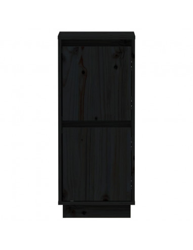 Credenze 2 pz Nero 31,5x34x75 cm in Legno Massello di Pino