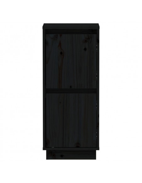 Credenze 2 pz Nero 31,5x34x75 cm in Legno Massello di Pino