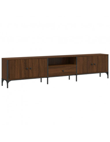 Mobile TV Cassetto Rovere Marrone 200x25x44cm Legno Multistrato