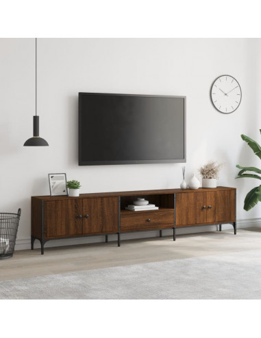 Mobile TV Cassetto Rovere Marrone 200x25x44cm Legno Multistrato
