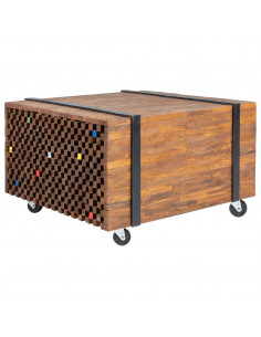 Tavolino Laterale in Legno di Teak 60x60x38 cm 2