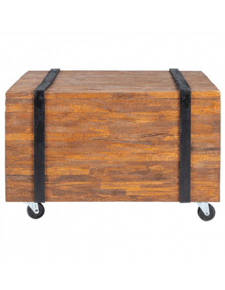 Tavolino Laterale in Legno di Teak 60x60x38 cm