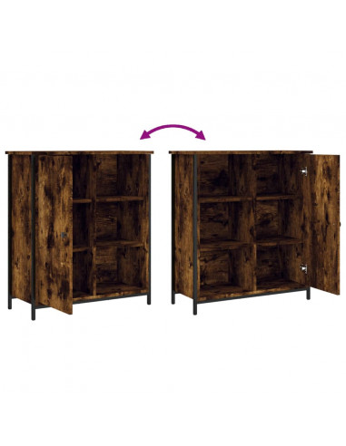 Credenza Rovere Fumo 70x30x80 cm in Legno Multistrato