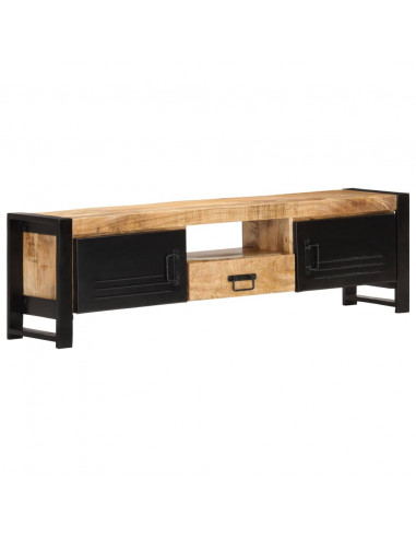 Mobile Porta TV 140x30x40 cm in Legno Grezzo di Mango