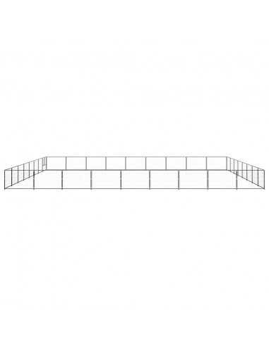 Gabbia per Cani Nera 72 m² in Acciaio