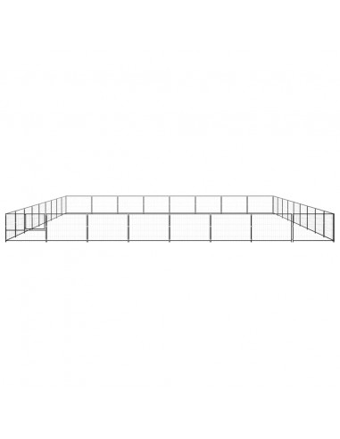 Gabbia per Cani Nera 72 m² in Acciaio