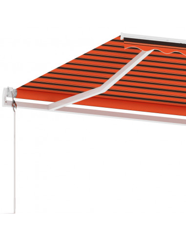 Tenda Retrattile Automatica con Palo 400x300 cm Arancio Marrone