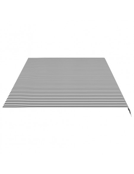 Tessuto di Ricambio per Tenda da Sole Antracite e Bianco 6x3 m