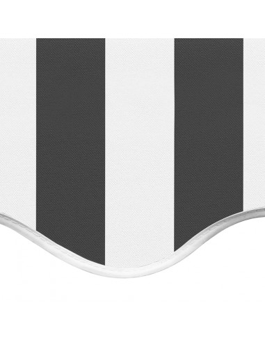 Tessuto di Ricambio per Tenda da Sole Antracite e Bianco 6x3 m