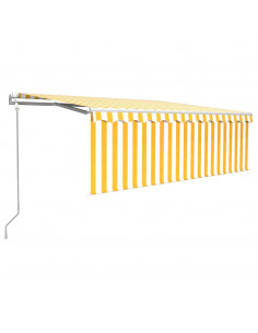 Tenda Retrattile Automatica con Parasole 4x3m Gialla Bianca 2