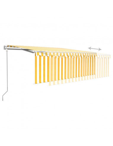 Tenda Retrattile Automatica con Parasole 4x3m Gialla Bianca