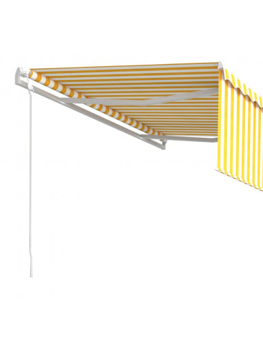 Tenda Retrattile Automatica con Parasole 4x3m Gialla Bianca