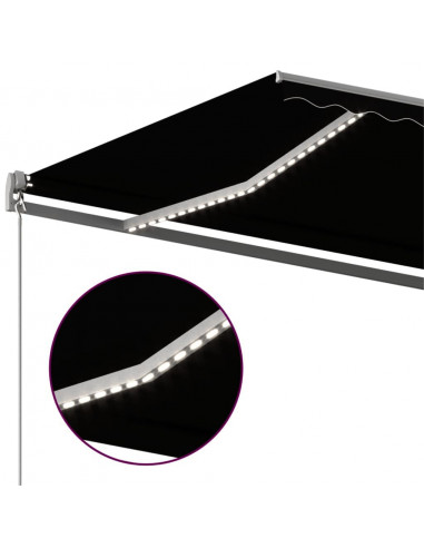 Tenda Automatica con Sensore Vento e LED 450x300 cm Antracite