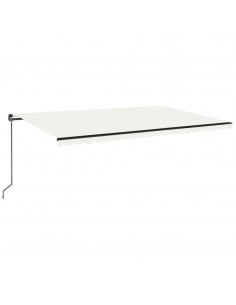 Tenda da Sole Retrattile Manuale LED 500x350 cm Crema 2