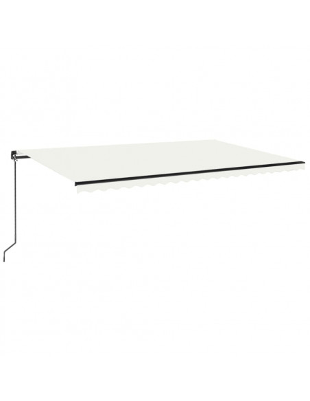 Tenda da Sole Retrattile Manuale LED 500x350 cm Crema