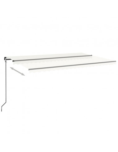 Tenda da Sole Retrattile Manuale LED 500x350 cm Crema