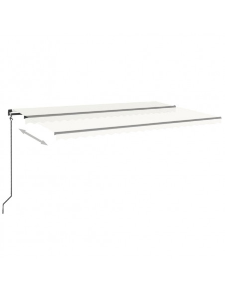Tenda da Sole Retrattile Manuale LED 500x350 cm Crema