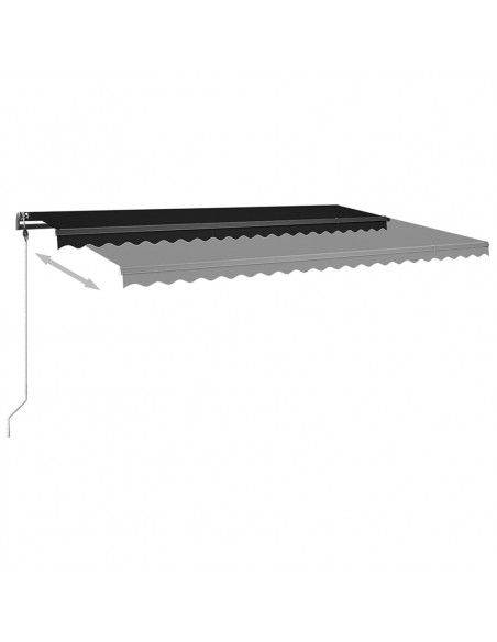 Tenda da Sole Retrattile Manuale con LED 500x350 cm Antracite
