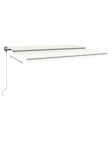 Tenda da Sole Retrattile Manuale LED 500x350 cm Crema