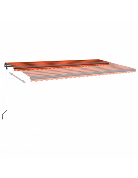 Tenda Automatica Sensore Vento e LED 6x3,5 m Arancio e Marrone