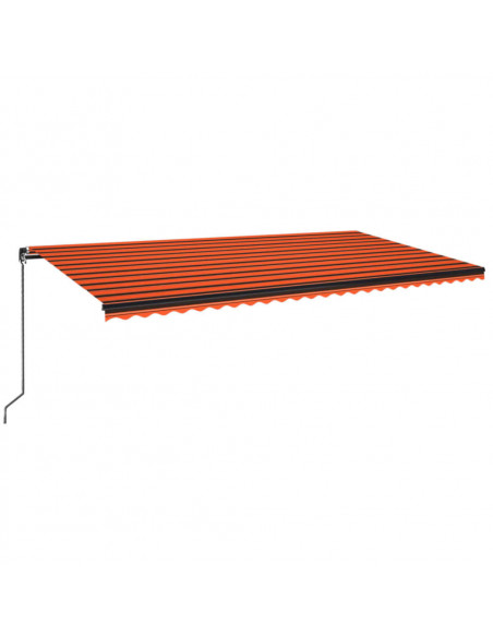 Tenda da Sole Retrattile Manuale 600x350 cm Arancione e Marrone