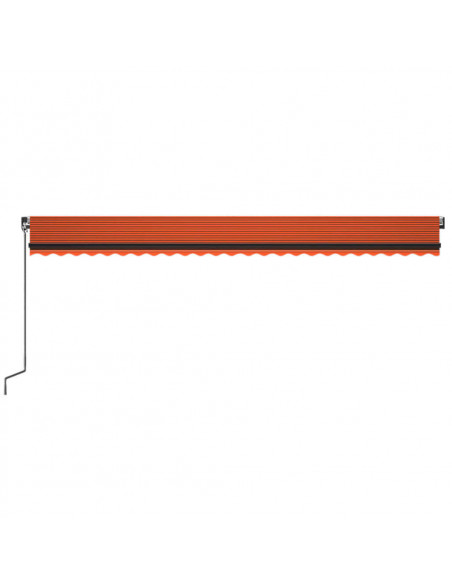 Tenda da Sole Retrattile Manuale 600x350 cm Arancione e Marrone