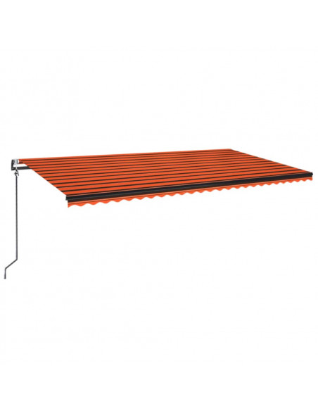 Tenda Automatica Sensore Vento e LED 600x350 cm Arancio Marrone