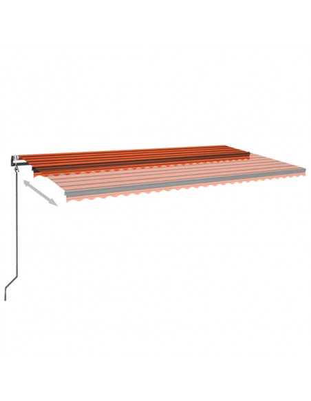 Tenda Automatica Sensore Vento e LED 600x350 cm Arancio Marrone